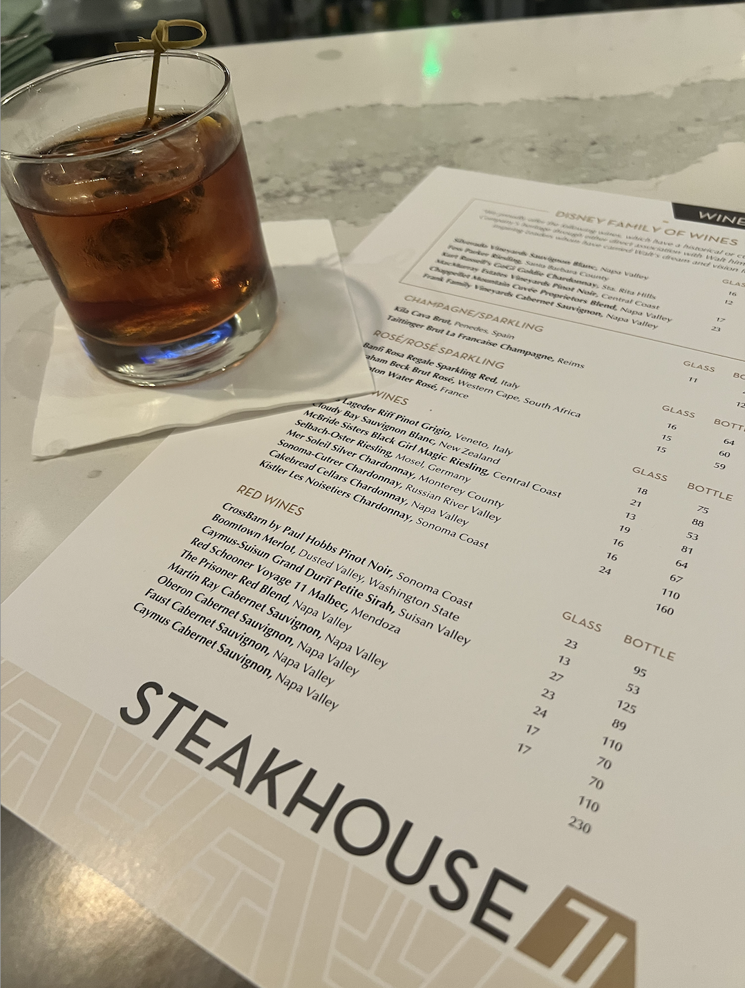 classic old fashion from Steakhouse 71